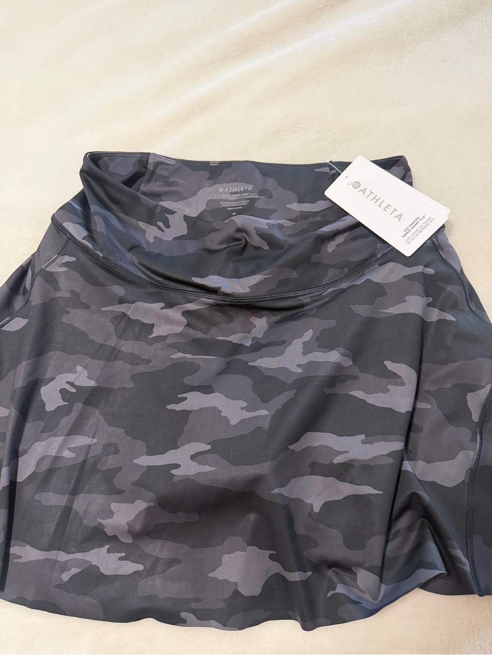 Athleta Charcoal & Black Camo Performance Skort